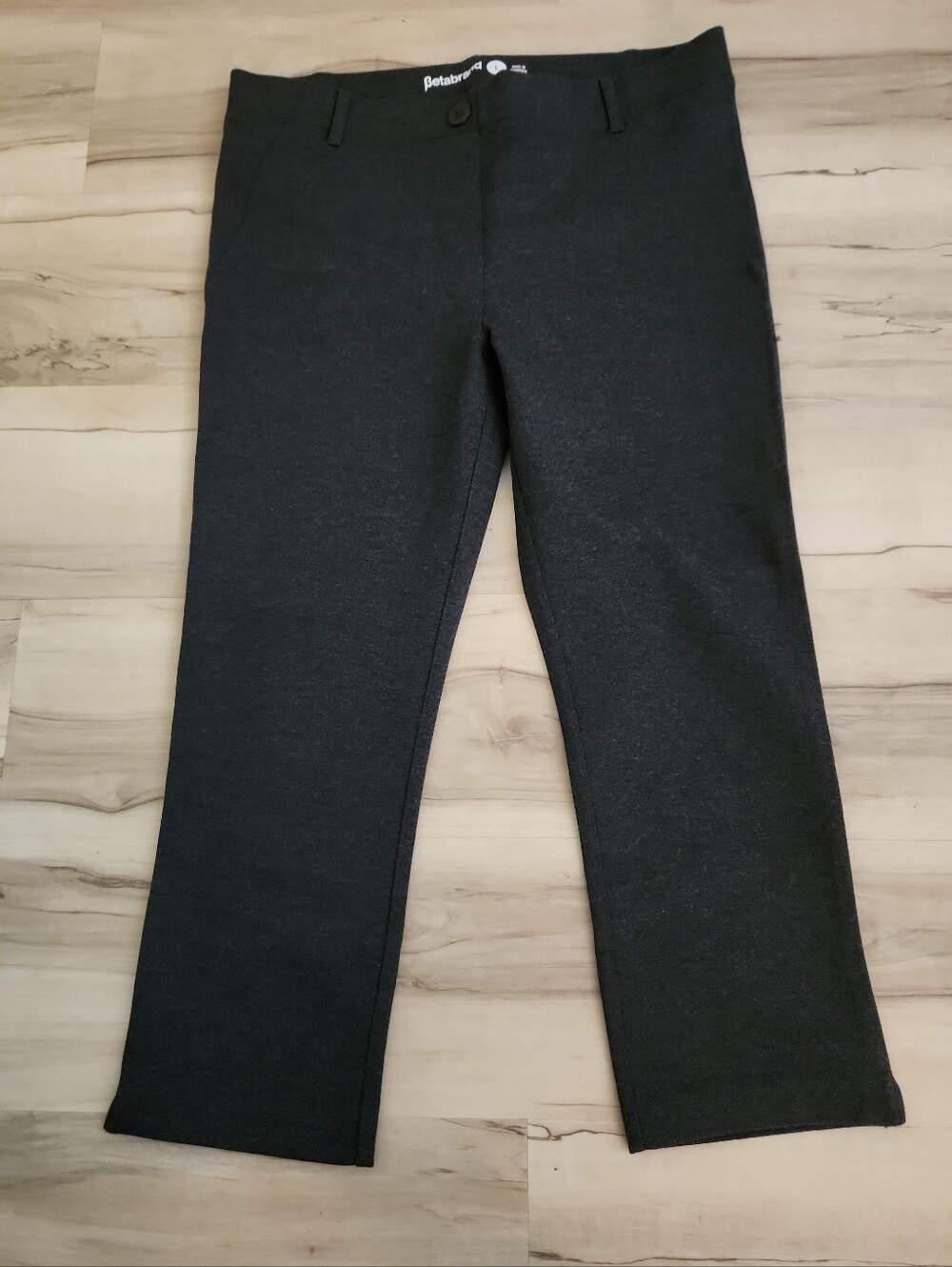 Betabrand Dress Yoga Crop Pants Charcoal Gray Size Large
